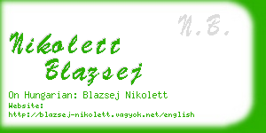 nikolett blazsej business card